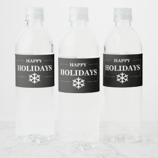 Personalisiertes Weihnachts-Happy Holiday Custom G Wasserflaschenetikett