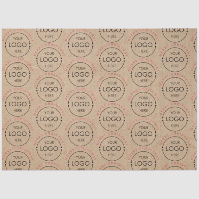 Personalisiertes Weihnachts-Kraft-Logo Seidenpapier (Vorderseite)