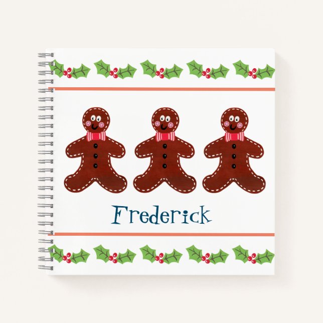 Personalisiertes Weihnachts-Lebkuchenbuch Notizbuch (Vorderseite)