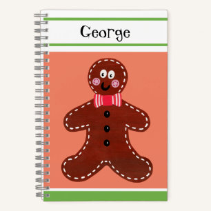 Personalisiertes Weihnachts-Lebkuchenbuch Notizbuch