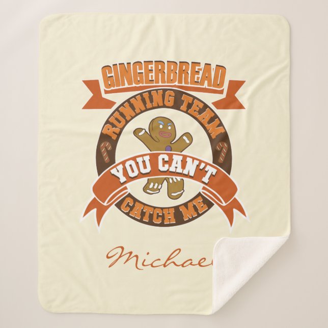 Personalisiertes Weihnachts-Lebkuchenlaufteam Sherpadecke (Vorderseite)