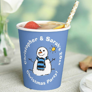 Personalisiertes Weihnachts-Party Snowman Pappbecher