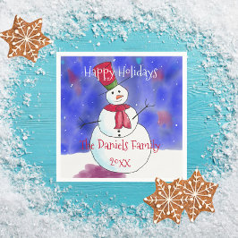 Personalisiertes Weihnachts-Snowman-Party Napkins Serviette