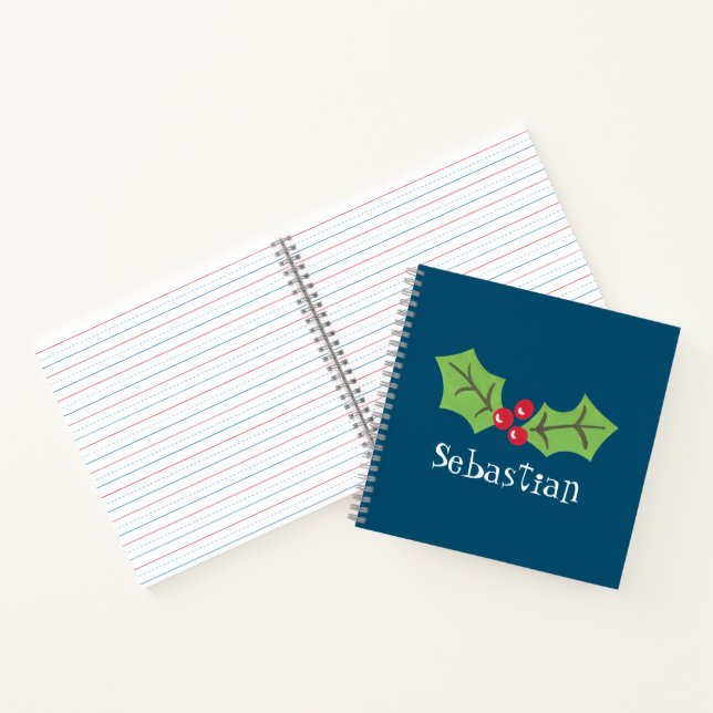 Personalisiertes Weihnachts- und Berries-Notebook Notizbuch (Innenseite)