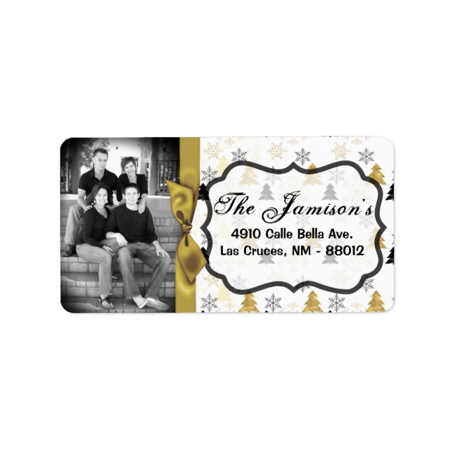 Personalisiertes Weihnachts-Weihnachtsschild für d Adressaufkleber (Vorne)