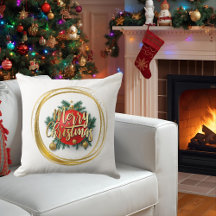 Personalisiertes Weihnachts-Wurfkissen Golden Merr