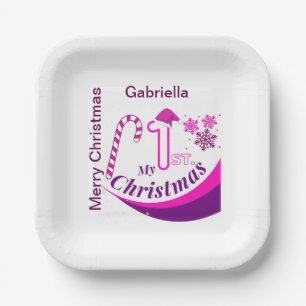 Personalisiertes Weihnachtsbaby "Mein 1. Weihnacht Pappteller