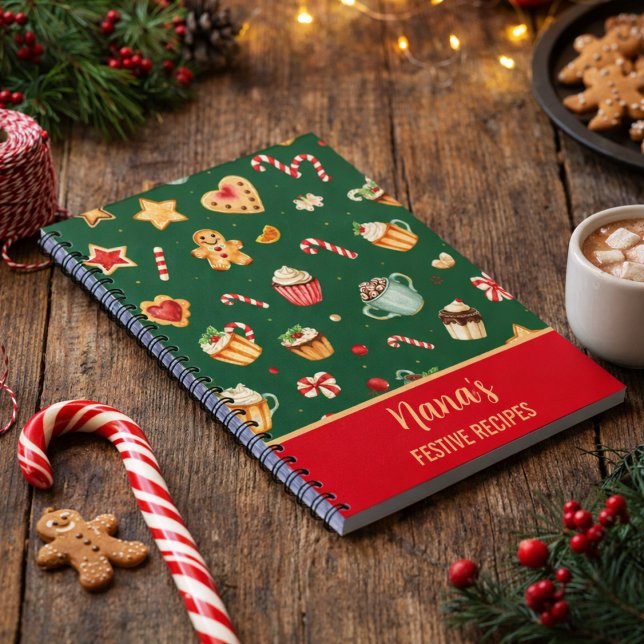 Personalisiertes Weihnachtsbackmuster Notizblock (Von Creator hochgeladen)