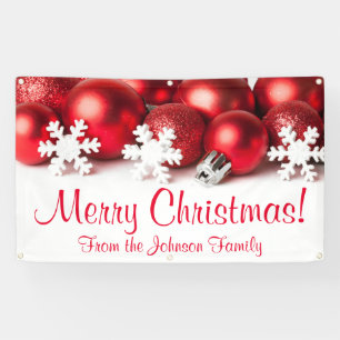 Personalisiertes Weihnachtsbanner Roter Tree Ornam Banner