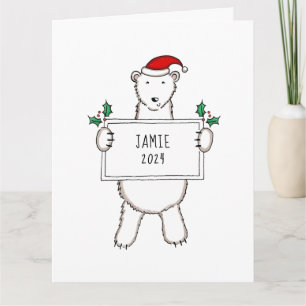 Personalisiertes Weihnachtsbärchen Karte