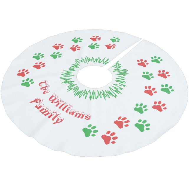 Personalisiertes Weihnachtsbaumkunst-Rock Polyester Weihnachtsbaumdecke (Schrägansicht)