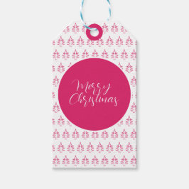 Personalisiertes Weihnachtsbaummuster - Hot Pink Geschenkanhänger