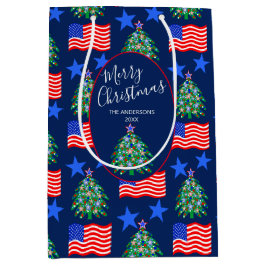 Personalisiertes Weihnachtsbaummuster Mittlere Geschenktüte