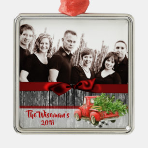 Personalisiertes Weihnachtsbaumtrucker FOTO Orname Ornament Aus Metall