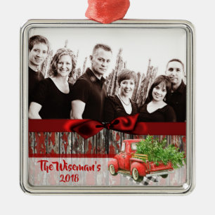 Personalisiertes Weihnachtsbaumtrucker FOTO Orname Ornament Aus Metall