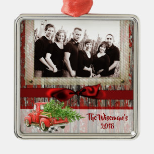 Personalisiertes Weihnachtsbaumtrucker FOTO Orname Ornament Aus Metall