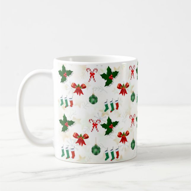 Personalisiertes Weihnachtsdesign Kaffeetasse (Links)