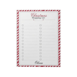 Personalisiertes Weihnachtseinkaufslisten-Notizbuc Notizblock