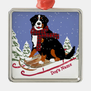 Personalisiertes Weihnachtsfest Bernese Mt Dog Rod Ornament Aus Metall