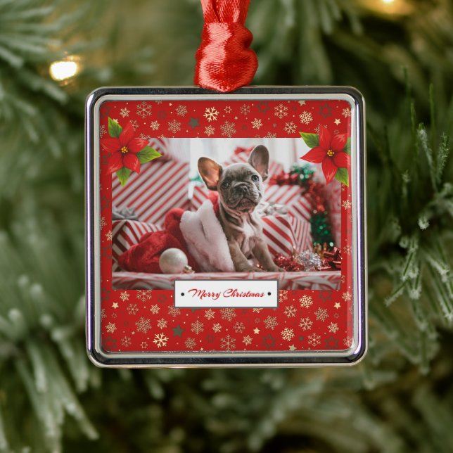 Personalisiertes Weihnachtsfest-Foto Ornament Aus Metall (Baum)
