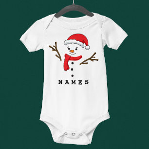 Personalisiertes Weihnachtsfest Funny Snowman Baby Strampler