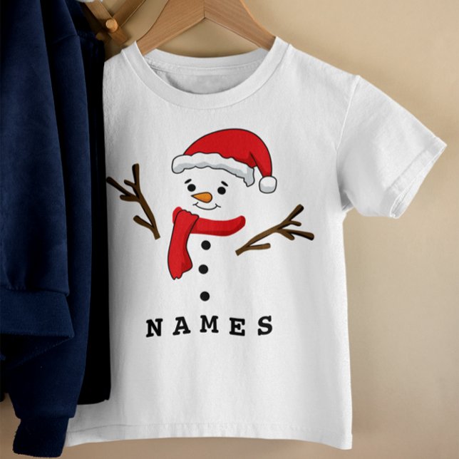 Personalisiertes Weihnachtsfest Funny Snowman Kleinkind T-shirt (Personalized Christmas Festive Funny Snowman Toddler T-shirt)