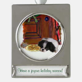 Personalisiertes Weihnachtsfest im japanischen Kin Banner-Ornament Silber