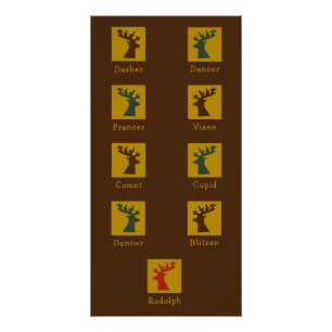 Personalisiertes Weihnachtsfest mit Santas Rentier Poster
