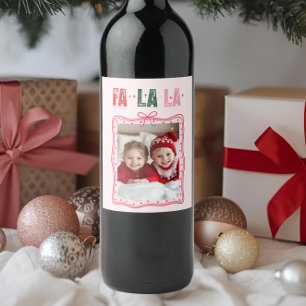 Personalisiertes Weihnachtsfest Rosa La Weinetikett