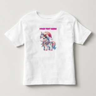 Personalisiertes Weihnachtsfest Unicorn Kleinkind T-shirt