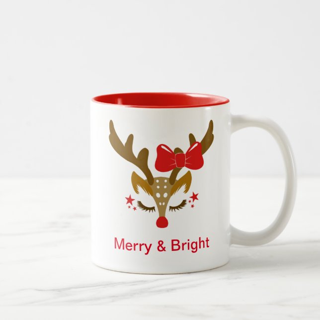 Personalisiertes Weihnachtsfest Zweifarbige Tasse (Rechts)