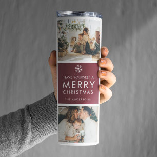 Personalisiertes Weihnachtsfoto Thermosbecher