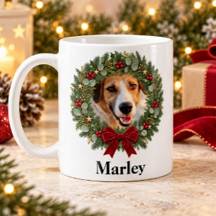 Personalisiertes Weihnachtsfoto von Hund oder Katz Kaffeetasse
