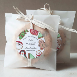 Personalisiertes Weihnachtsgebäck Backen Runder Aufkleber