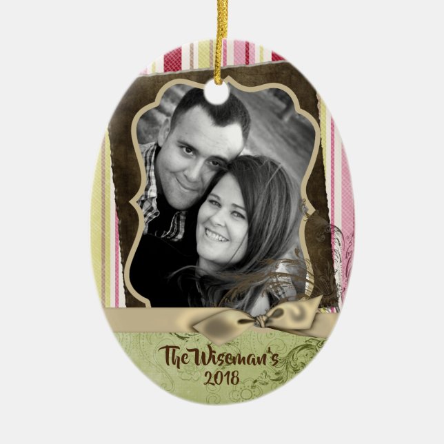 Personalisiertes Weihnachtsgebäck FOTO Keramik Ornament (Vorne)