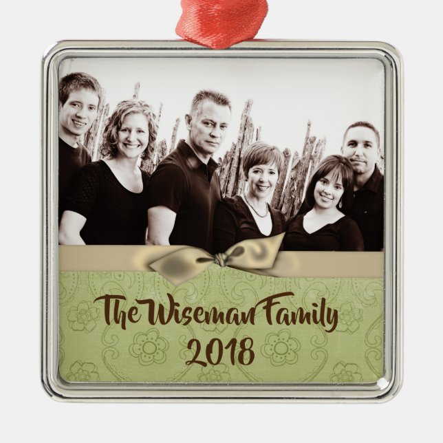 Personalisiertes Weihnachtsgebäck FOTO Ornament Aus Metall (Vorne)