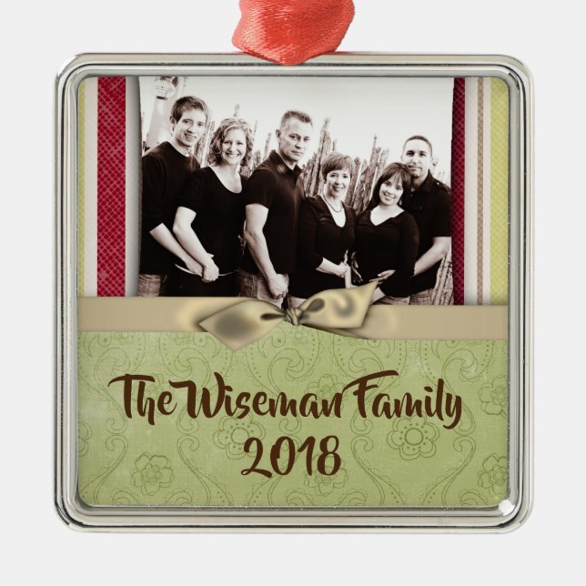 Personalisiertes Weihnachtsgebäck FOTO Ornament Aus Metall (Vorne)