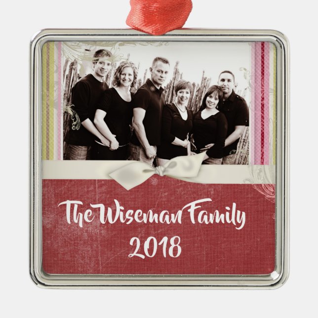 Personalisiertes Weihnachtsgebäck FOTO Ornament Aus Metall (Vorne)