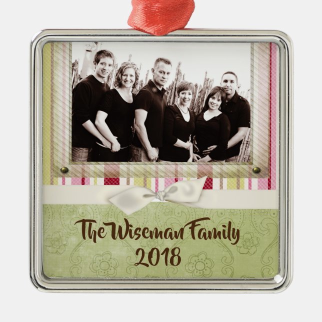 Personalisiertes Weihnachtsgebäck FOTO Ornament Aus Metall (Vorne)