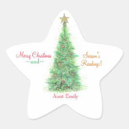 Personalisiertes Weihnachtsgeschenk Buchzeichen Stern-Aufkleber