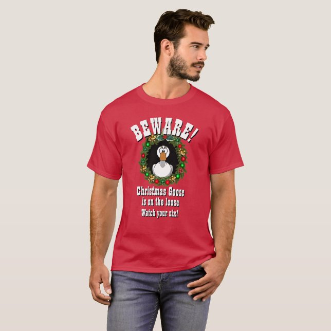 Personalisiertes Weihnachtsgeschenk CHRISTMAS GOOS T-Shirt (Vorne ganz)