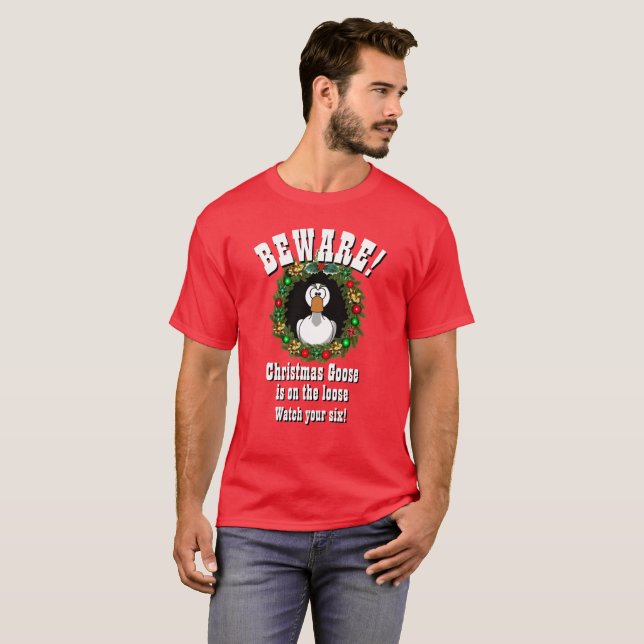 Personalisiertes Weihnachtsgeschenk CHRISTMAS GOOS T-Shirt (Vorne ganz)