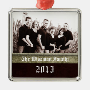 Personalisiertes Weihnachtsgeschenk FOTO Silbernes Ornament