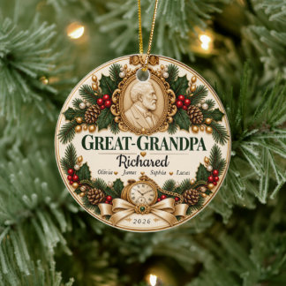 Personalisiertes Weihnachtsgeschenk für den Urgroß Keramik Ornament