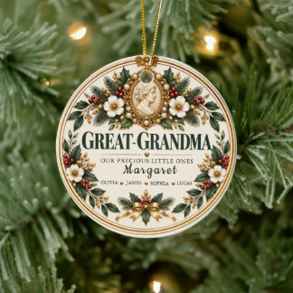 Personalisiertes Weihnachtsgeschenk für die Urgroß Keramik Ornament