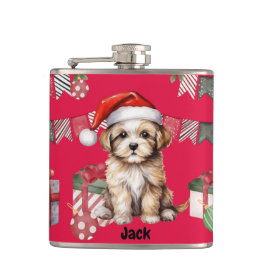 Personalisiertes Weihnachtsgeschenk für Hundefreun Flachmann