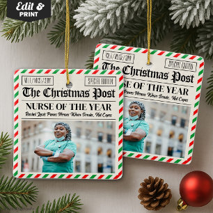 Personalisiertes Weihnachtsgeschenk für Krankensch Keramikornament