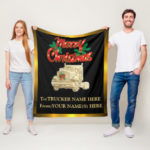 Personalisiertes Weihnachtsgeschenk für LKW-Fahrer Fleecedecke