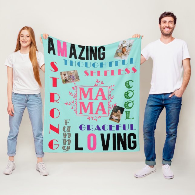 Personalisiertes Weihnachtsgeschenk für Mama - Fot Fleecedecke (Beispiel)