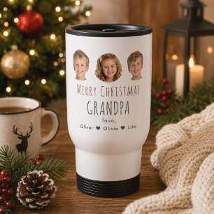 Personalisiertes Weihnachtsgeschenk für Opa 3 Foto Reisebecher